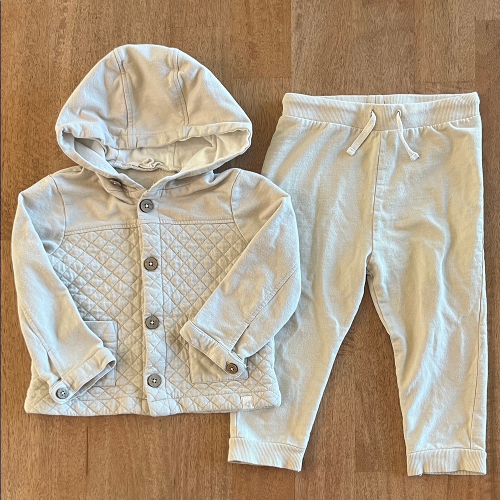 Burts Bees Baby 18m Hooded Jacket and Pants Set - Organic Cotton